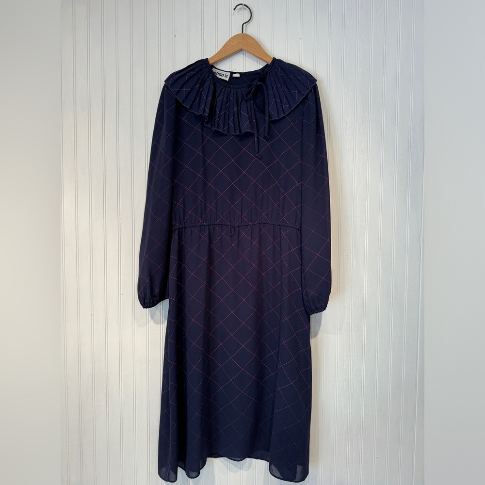 Vintage Virgo ll Dress with Ruffle Tie Neckline